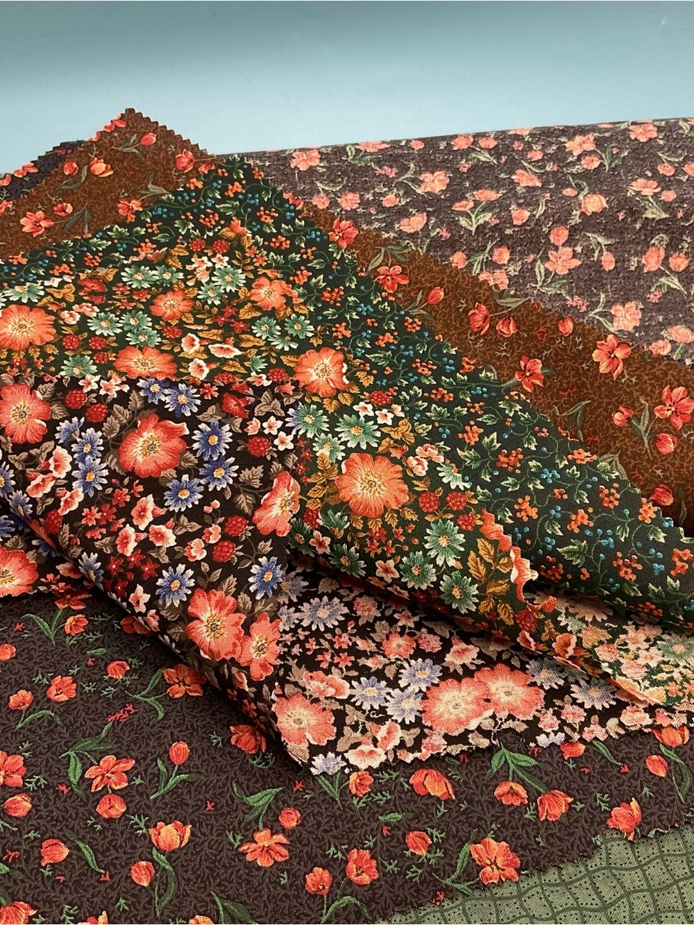 Vintage Fabric Samples Lot Florals Cotton